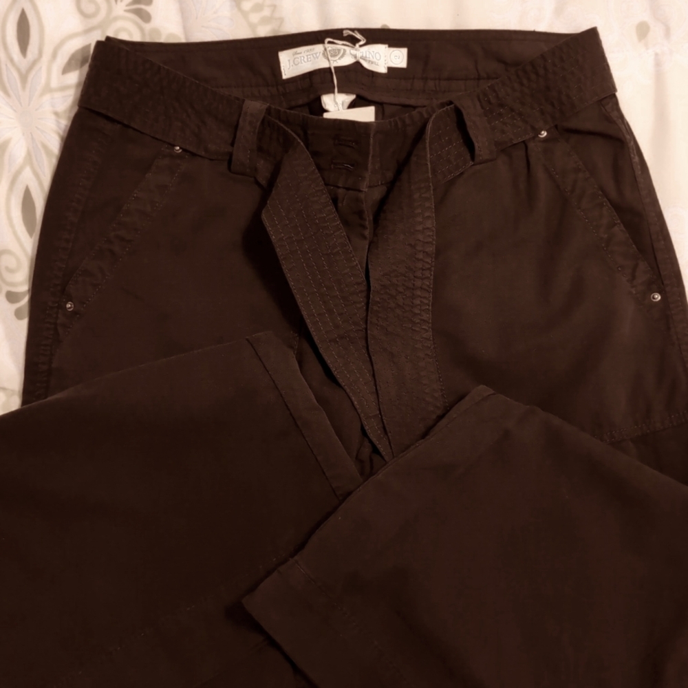 J. Crew Black Cargo Trousers with Belt
